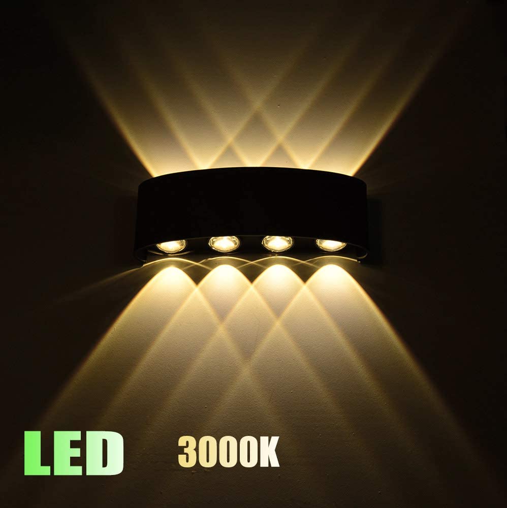 Aplique LED Exterior Pared 4 Filas de Luz 8W 3000K - Learoy LED