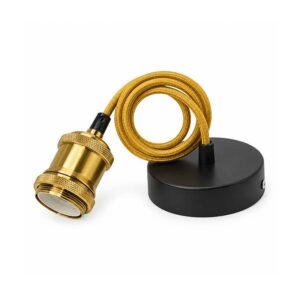 Lámpara colgante dorada para bombilla decorativa E27 Styling