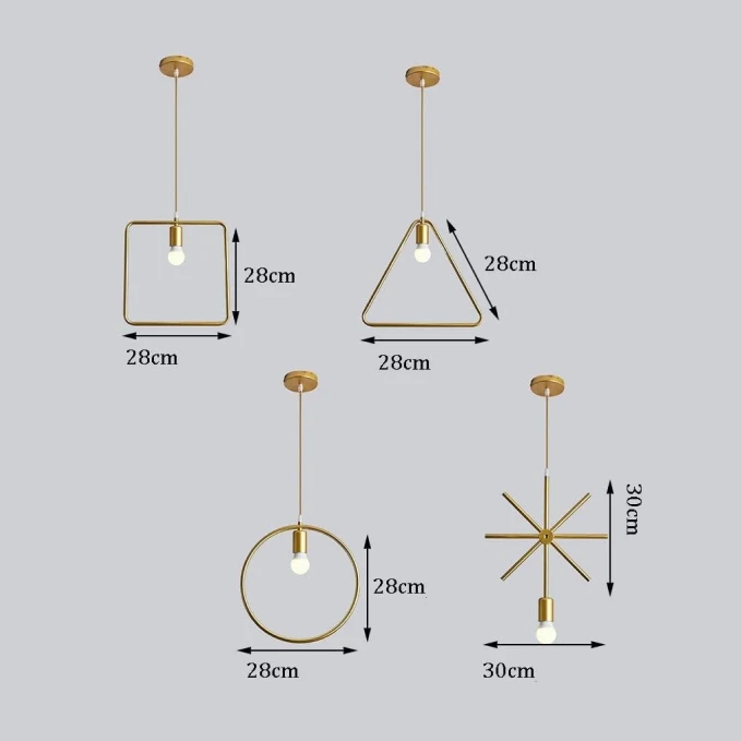 Lámpara dorada geométrica - Imagen 4